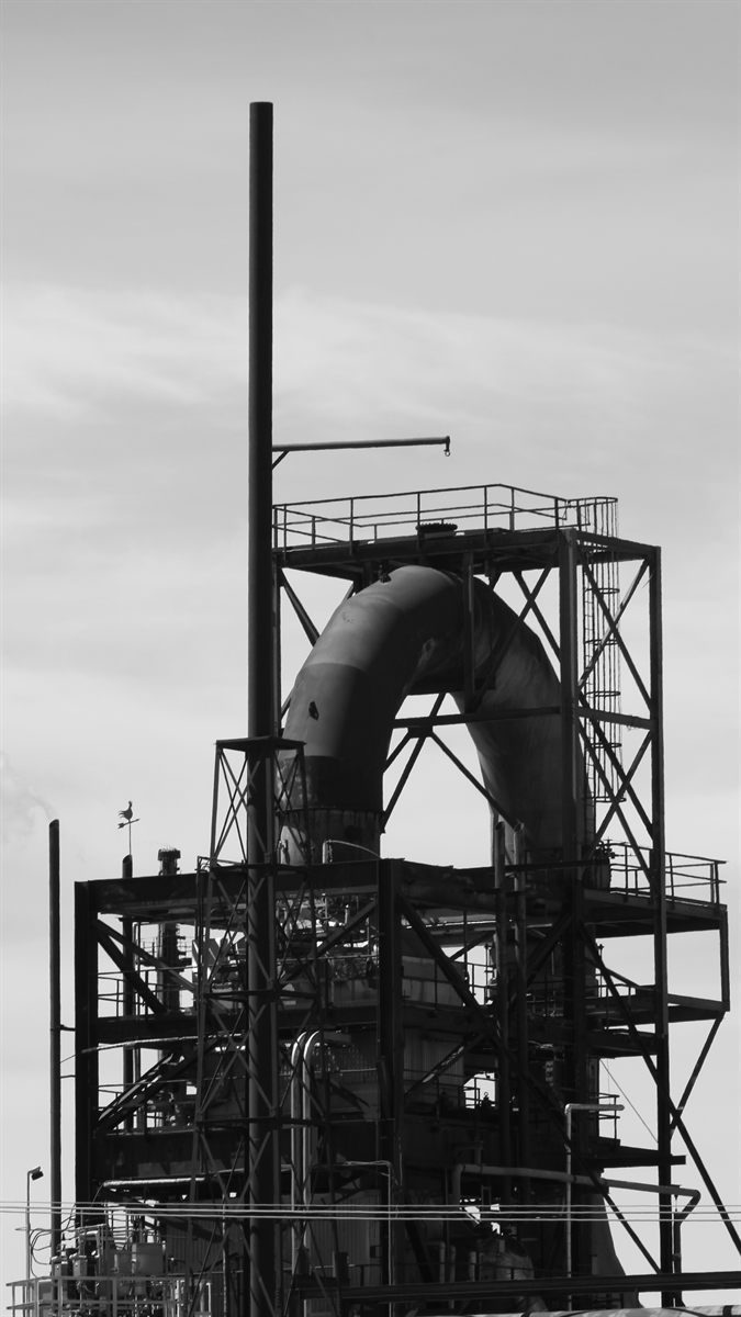 Steel process structure against the sky